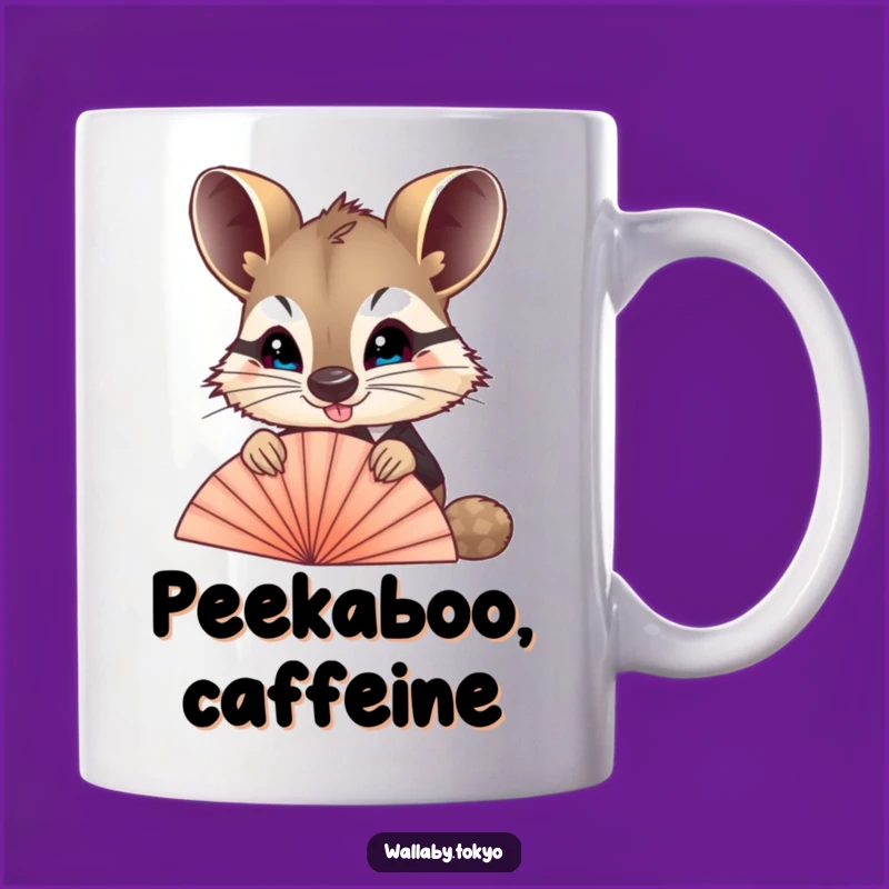 Funny Wallaby Fan Peek Mug: Formal Attire & Humor, Perfect Funny Gift for Wallaby Fans
