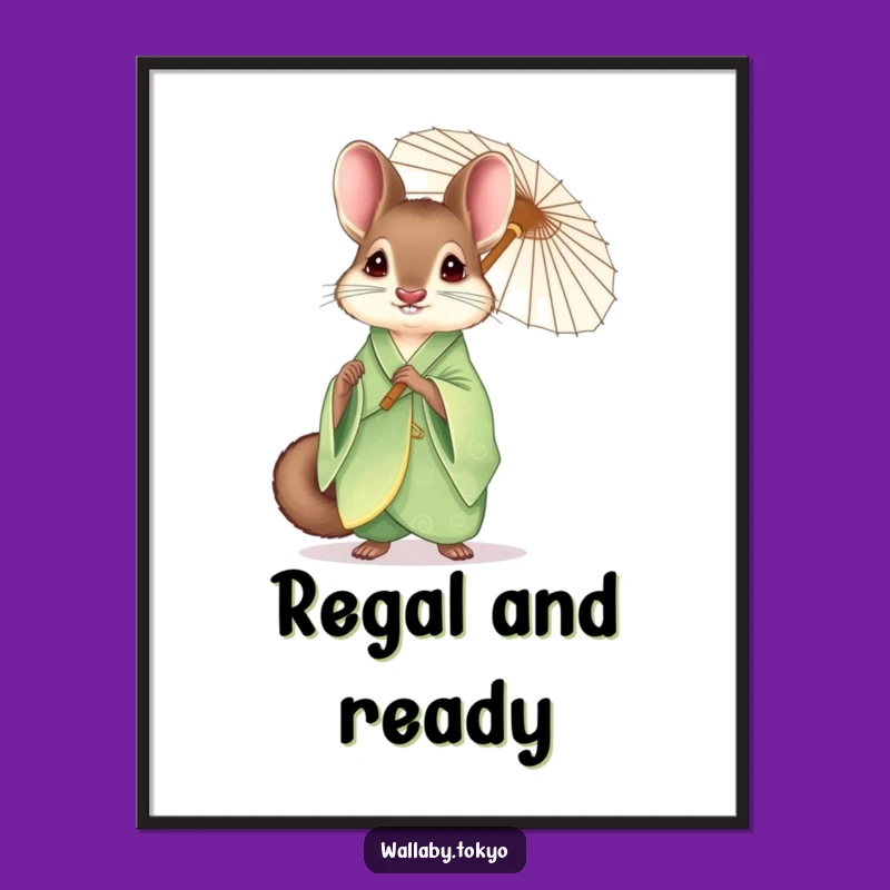 Funny Elegant Wallaby Digital Art: Instant Humorous Decor & Sophisticated Style!