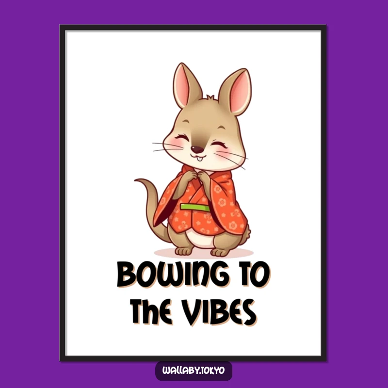 Funny Wallaby Kimono Digital Art: Instant Elegant Decor Download
