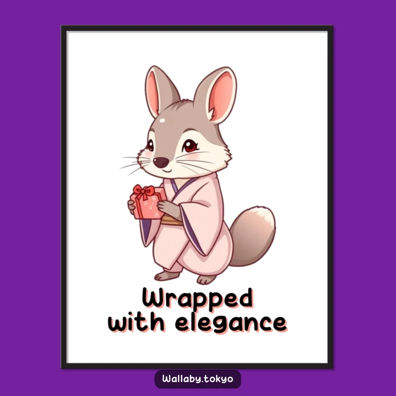 Funny Wallaby Kimono Gift Digital Art: Elegant Download, Unique Gift