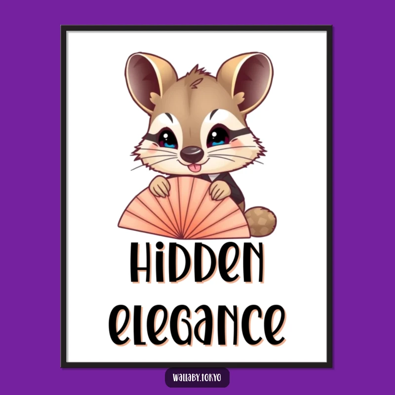Funny Wallaby Fan Digital Art: Formal Peek Download, Whimsical Decor & Instant Funny Gift