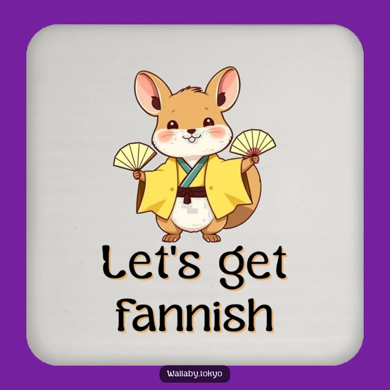 Funny Yellow Wallaby Coaster: Protect Surfaces with Cheerful Humor!