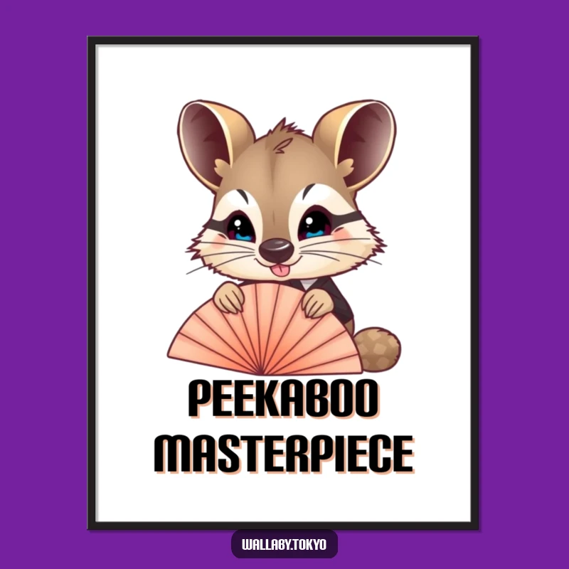 Funny Wallaby Fan Art Poster: Formal Peek Design, Whimsical Decor & Humorous Gift