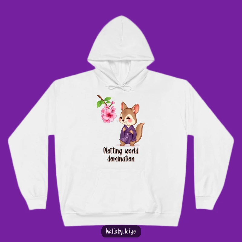 Funny Purple Wallaby Hoodie: Cozy Contemplation & Humorous Warmth for a Thoughtful Gift!