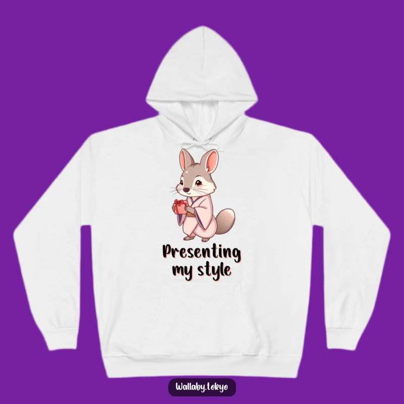 Funny Wallaby Kimono Gift Hoodie: Elegant Marsupial Comfort, Cozy Gift