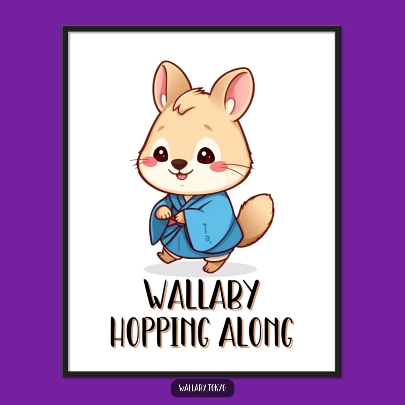 Free Printable Wallaby Hop Wall Art - Cheerful Downloadable Decor