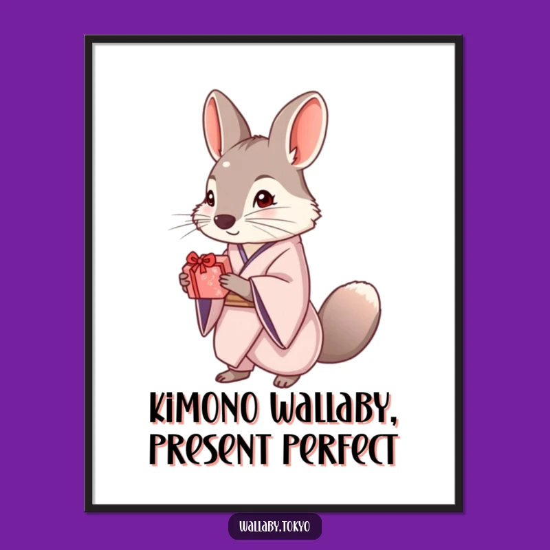 Free Printable Wallaby Wall Art: Kimono, Gift, Elegant Funny Downloadable Decor