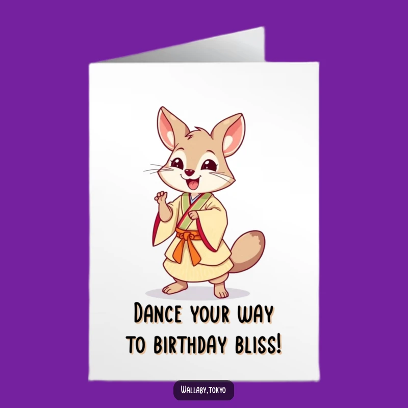 Free Printable Birthday Card: Dancing Wallaby, Energetic & Funny Birthday Fun!