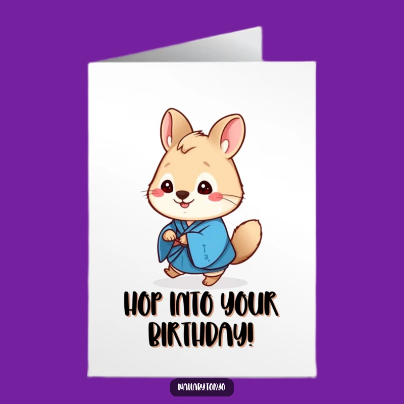Free Printable Wallaby Hop Birthday Card - Cheerful Downloadable Humor Gift
