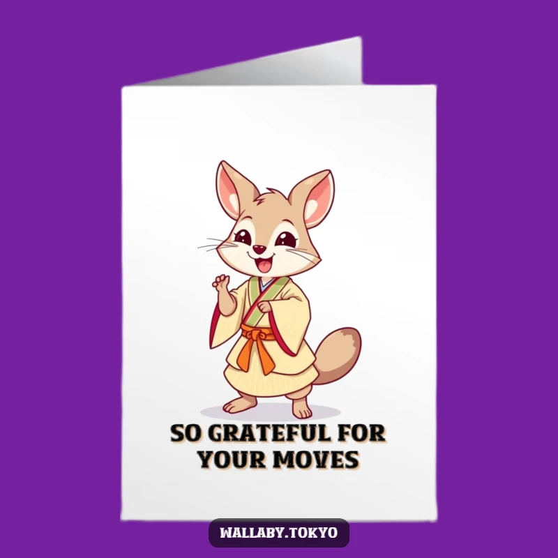Free Printable Thank You Card: Dancing Wallaby, Express Thanks Dynamically!