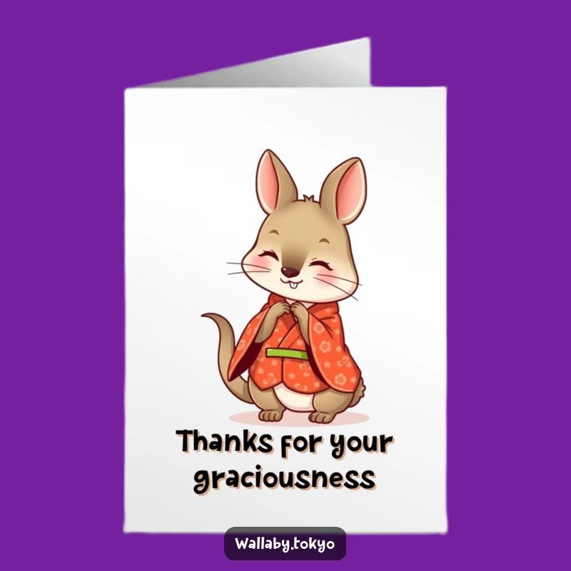 Free Printable Wallaby Bow Thank You Card - Gracious Downloadable Humor