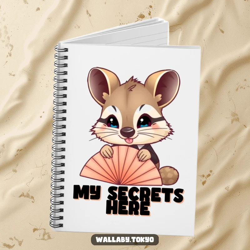 Funny Wallaby Fan Notebook: A wallaby in formal wear peeking over a fan, perfect for funny journaling and creative writing.