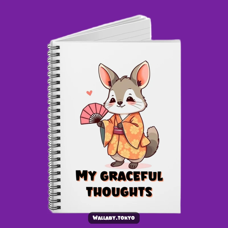 Funny Wallaby Kimono Notebook: Joyful Bowing Journal, Humorous Stationery