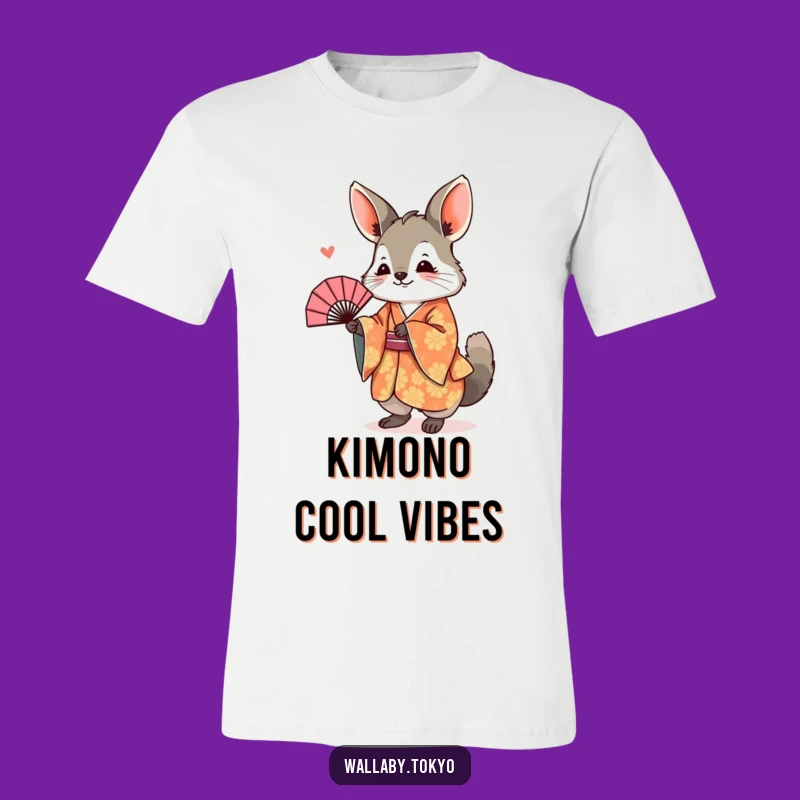 Funny Wallaby Kimono T-Shirt: Joyful Bowing Tee, Humorous Animal Gift