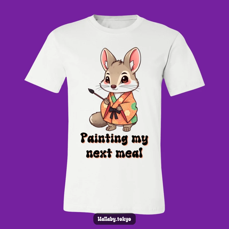Funny Wallaby Art T-Shirt: Creative Kimono Ink Brush Wallaby Tee Gift