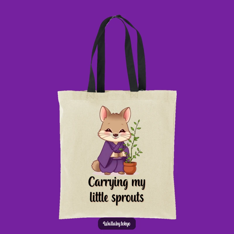 Funny Wallaby Zen Tote Bag: Purple Kimono Wallaby Carry-all Gift