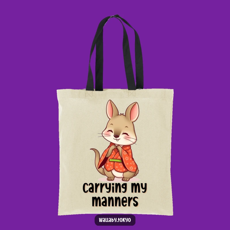 Funny Wallaby Red Kimono Tote Bag: Carry Your Greetings with Hilarious Style